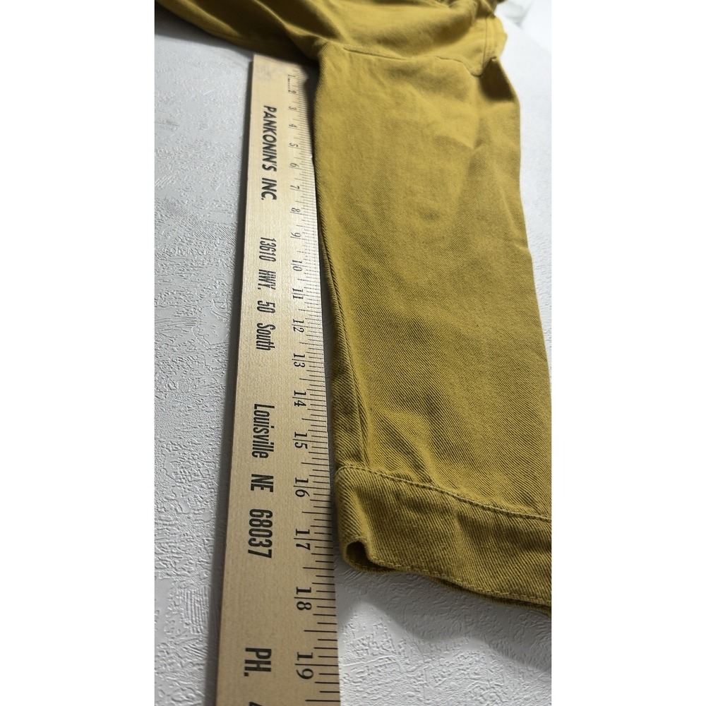 Carly Jean LA Women Small Asymmetrical Zip Moto Jacket Mustard Yellow Cropped - Picture 9 of 9